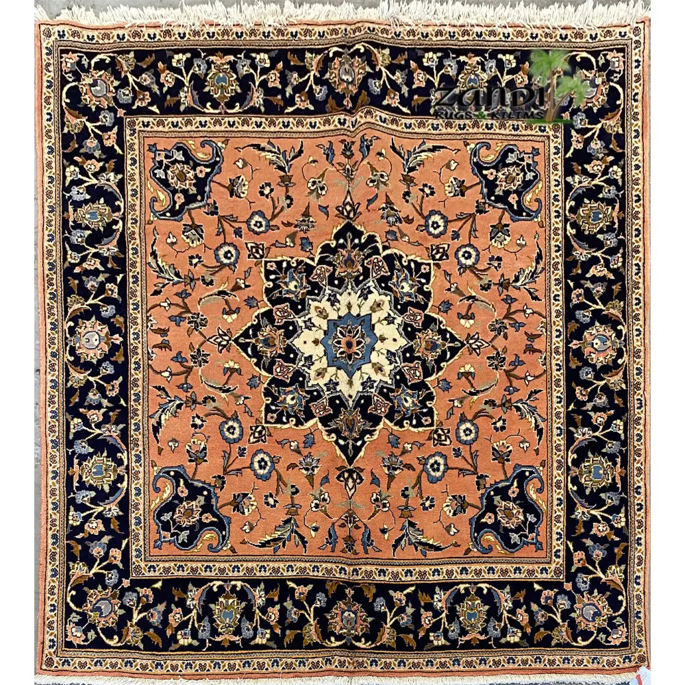Hand knotted Persian Yazd design rug size 6'6''x6'5'' RR11581